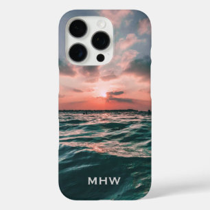 海サンセットカスタムモノグラム電話ケース iPhone 16 PROケース