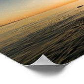 海サンセットカヤックカヌー感動的引用文ポステ ポスター (角)