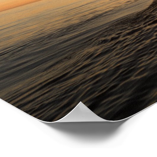 海サンセットカヤックカヌー感動的引用文ポステ ポスター (角)