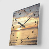 海サンセットスクエアウォールクロック スクエア壁時計 (傾斜)