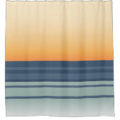 海サンセットフェーディングオレンジとブルー抽象芸術 シャワーカーテン (正面)