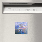 海サンセットロマンチックビーチ結婚式日付を保存 マグネット (インサイチュ (食洗機))