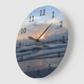 海サンセット写真79 ラージ壁時計 (傾斜)