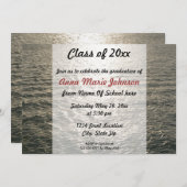 海サンセット卒業招待状 招待状 (正面/裏面)