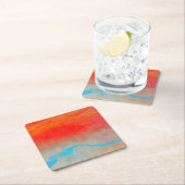 海サンセット抽象芸術 スクエアペーパーコースター (インサイチュ)