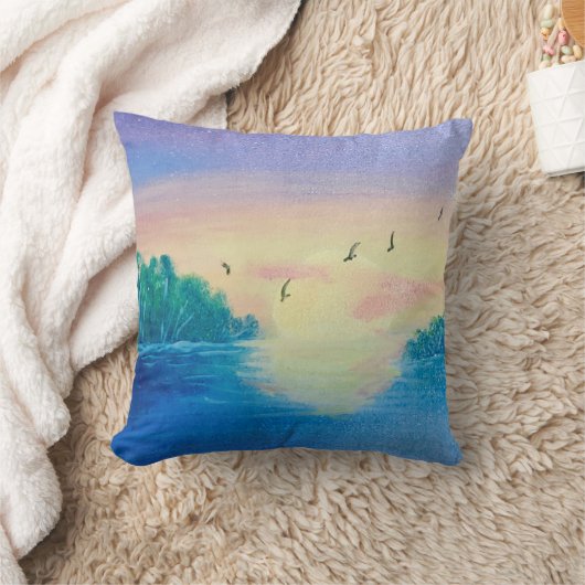海サンセット装飾用クッション – 沿岸景観痛 クッション (ブランケット)