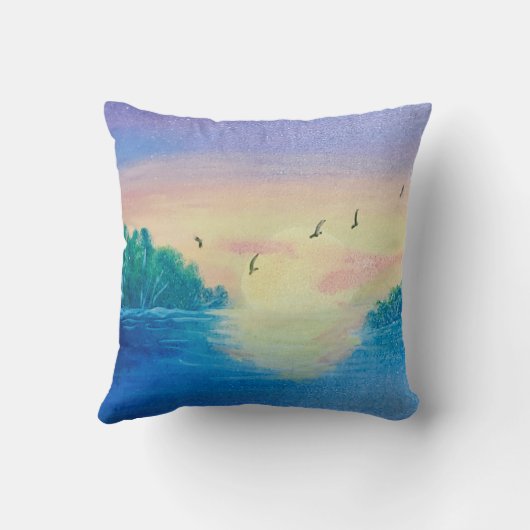 海サンセット装飾用クッション – 沿岸景観痛 クッション (裏面)
