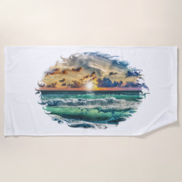 海サンセット ビーチタオル