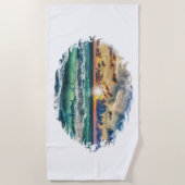 海サンセット ビーチタオル (正面)