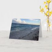 海サンディビーチカリブのシーブルー カード (黄色い花)