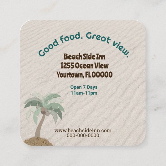 海サンディビーチ スクエア名刺 (裏面)