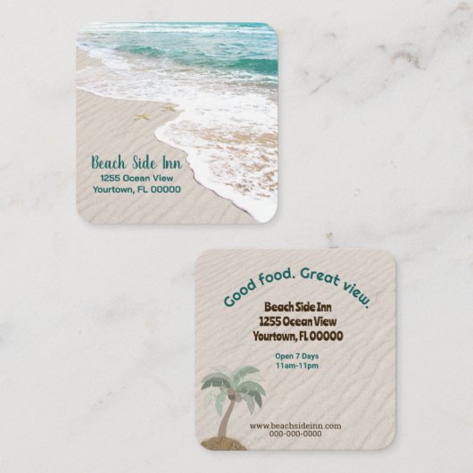 海サンディビーチ スクエア名刺 (正面/裏面)