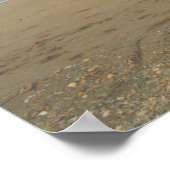 海サンドスカイ色あせた背景 ポスター (角)