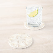 海サンドドルシーシェルウォーターカラーイラストレーション コースター (側面)