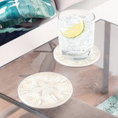 海サンドドルシーシェルウォーターカラーイラストレーション コースター