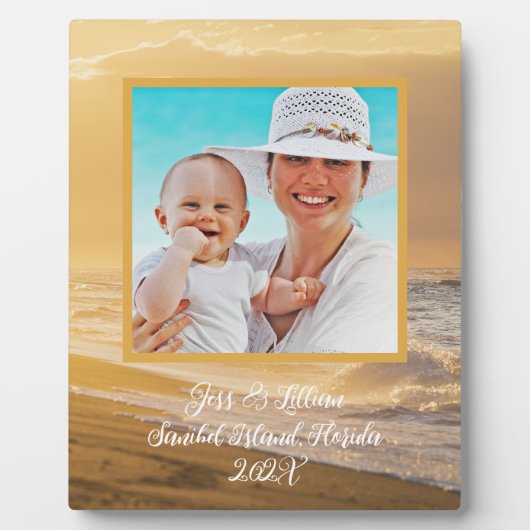 海サンライズ写真記念文字付き フォトプラーク (正面)