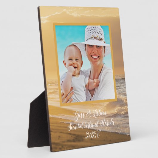 海サンライズ写真記念文字付き フォトプラーク (側面)