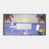 海サンライズ絵画アートの画像 デスクマット (キーボード&マウス)
