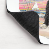 海サンライズ – ポルトガル語ウォータードッグ(bw5) マウスパッド (コーナー)