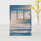 海サーフ悔やみや弔慰 カード (黄色い花)