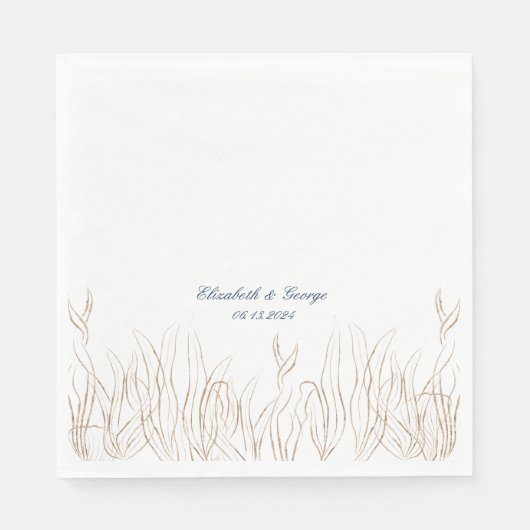 海ザシーエレガントな結婚式 スタンダードランチョンナプキン (正面)