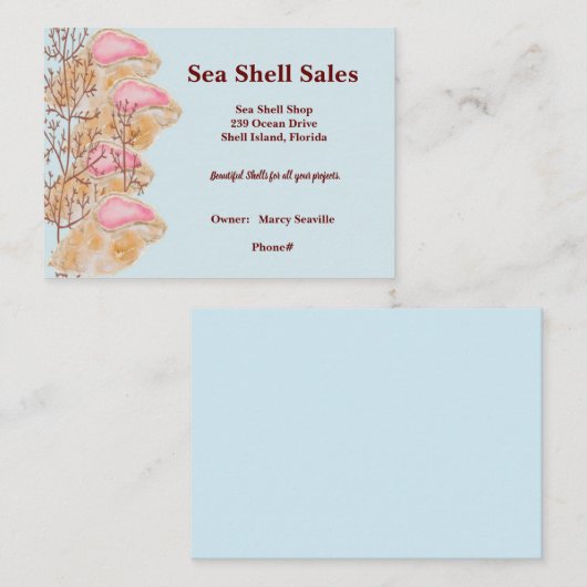 海シェルショップの名刺 名刺 (正面/裏面)
