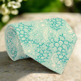 海シェルシーウェーブ抽象芸術ヴィンテージパターン ネクタイ