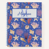 海シェルズシーウルチンビーチコマースモノグラムの ノートブック (正面)