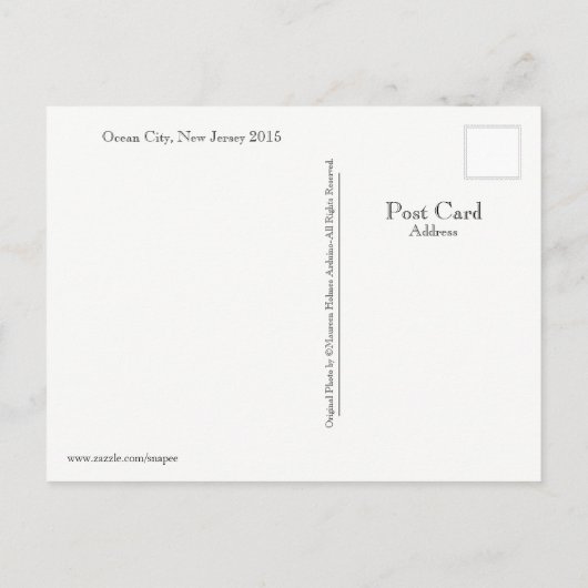 海シティニュージャージーポストカードビーチボート 案内ポストカード (裏面)