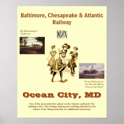 海シティメリーランド,ヴィンテージ旅行ポスター ポスター (正面)