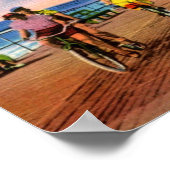 海シティNJ、ボードウォークサイクリング、ヴィンテージ ポスター (角)