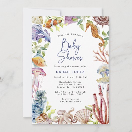 海シャワー 招待状 (正面)