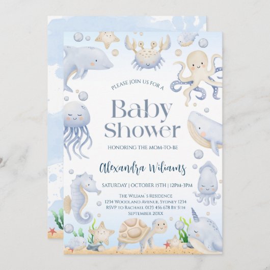 海シャワー 招待状 (正面/裏面)