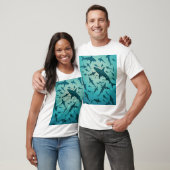 海シャークシルエット青い背景Tシャツ Tシャツ (ユニセックス)