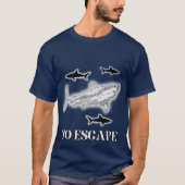 海シャークNo Escapeメンズグラフィックティー Tシャツ (正面)