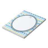 海ショアストライプシブロンRound Monogram ノートパッド (回転)