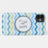海ショアストライプシブロンRound Monogram Case-Mate iPhoneケース (裏面(横))