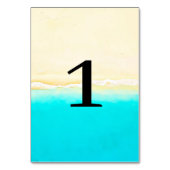海ショアティール（緑がかった色）ウォーター結婚のテーブル番号カード テーブルナンバー (裏面)