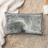 海シンプル海波浪自然野生水写真 ランバークッション (ブランケット)