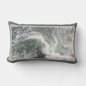海シンプル海波浪自然野生水写真 ランバークッション (正面)