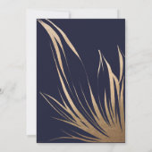 海シンプル軍エレガント金ゴールドフ結婚ローラズ 招待状 (裏面)