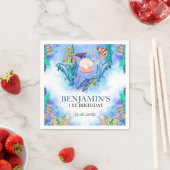 海シーアニマルズワイルドワン誕生日 スタンダードカクテルナプキン (インサイチュ)