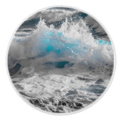 海シーウェーブセラミックキャビネットつまみ セラミックノブ (正面)