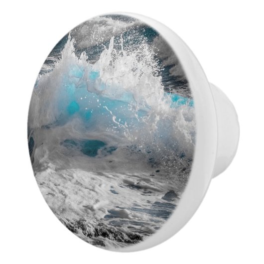 海シーウェーブセラミックキャビネットつまみ セラミックノブ (右)