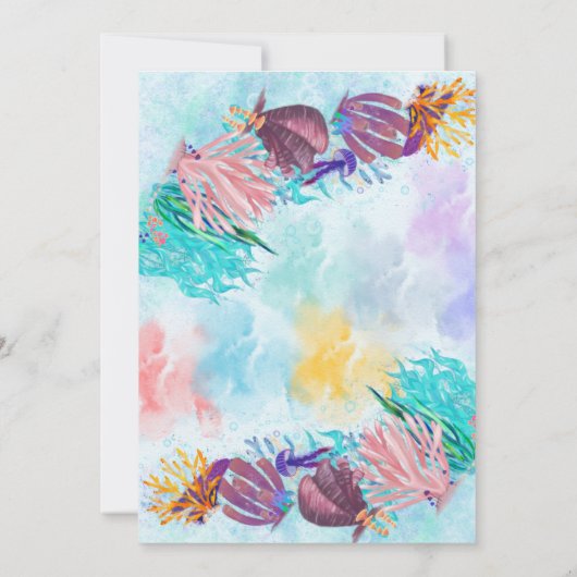 海シーオクトプカラフルベビーシャワーByメールInv 招待状 (裏面)