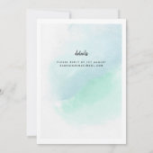 海シーガグラデーションラスターコイズブ結婚ルー 招待状 (裏面)
