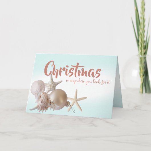 海シーシェルクリスマスグリーティングスホリデーカード シーズンカード (正面)