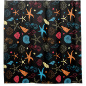 海シーシェルズシーホース&ヒトデシーライフ シャワーカーテン (正面)