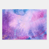 海シーシェルズヒトデ青パープル金ゴールドピンク ラッピングペーパーシート (正面2)