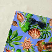 海シーシェルヒトデロブスター熱帯葉 ビーチタオル (インサイチュ)